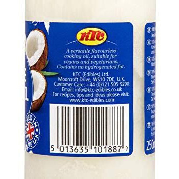 KTC Coconut Oil Glass Bottle - 250 Ml (8.45 Fl Oz)