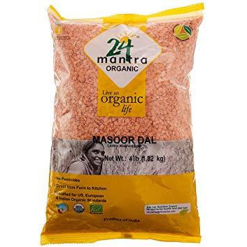 24 Mantra Organic Deskinned  Masoor Dal - 4 Lb (1.82 Lb)