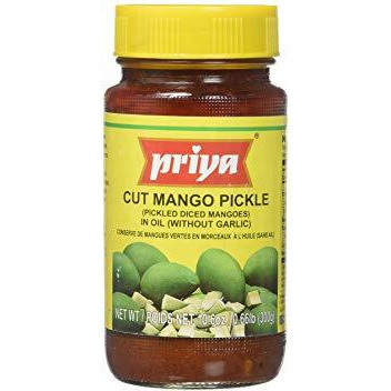 Priya Cut Mango Pickle Without Garlic - 300 Gm (10.6 Oz)