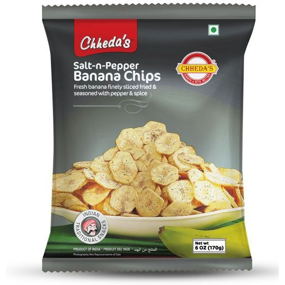 Chhedas Salt N Pep Banana Chips - 180 Gm (6 Oz)