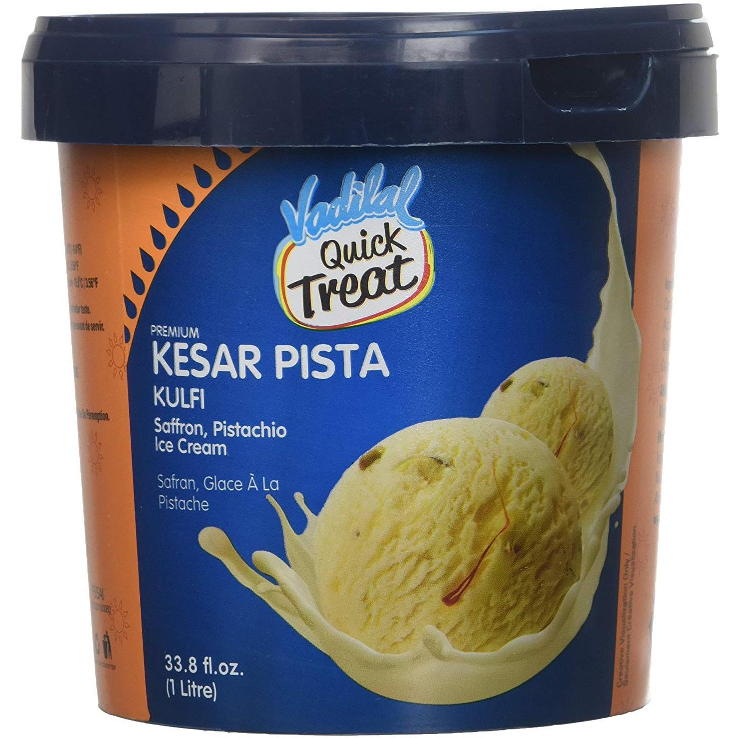 Vadilal Kesar Pista Kulfi Ice Cream - 2 L (67.6 Fl Oz)