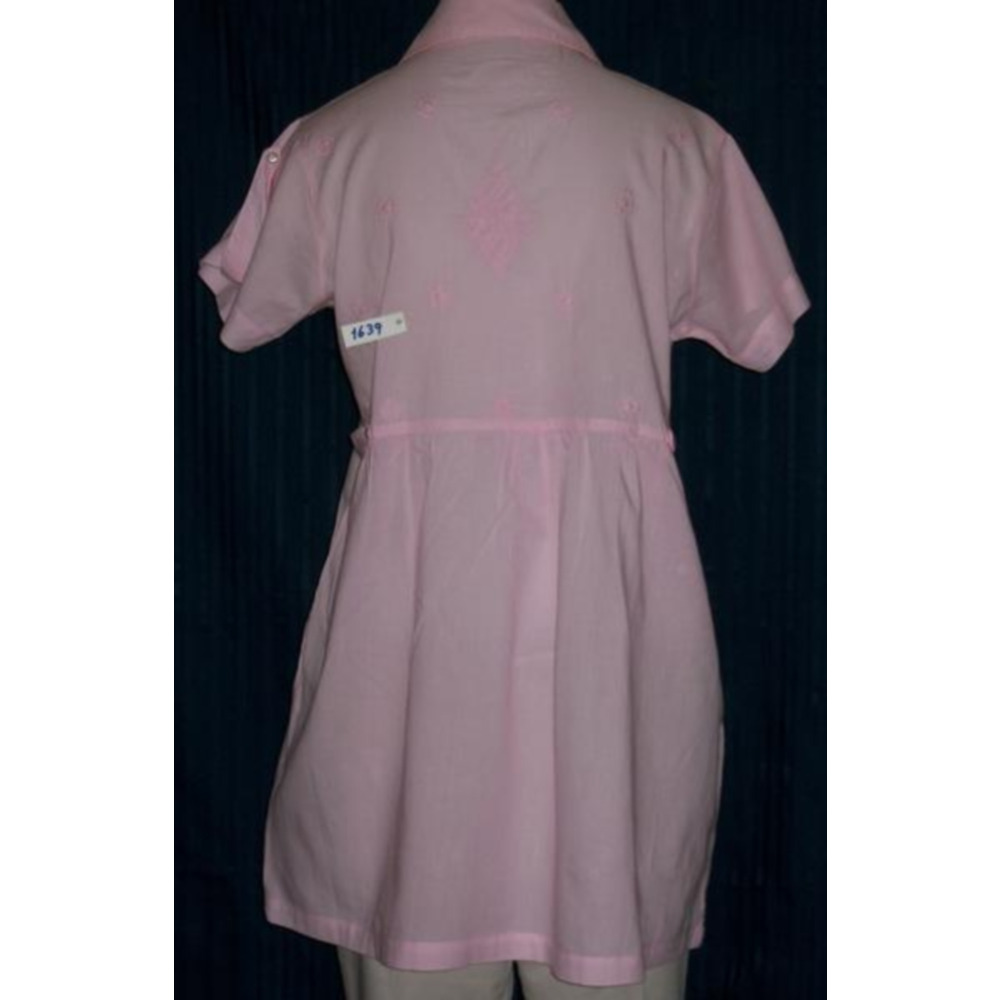 Blouse 1640 Pink Cotton Embroidered Large Size Tunic Top Kurti Shieno
