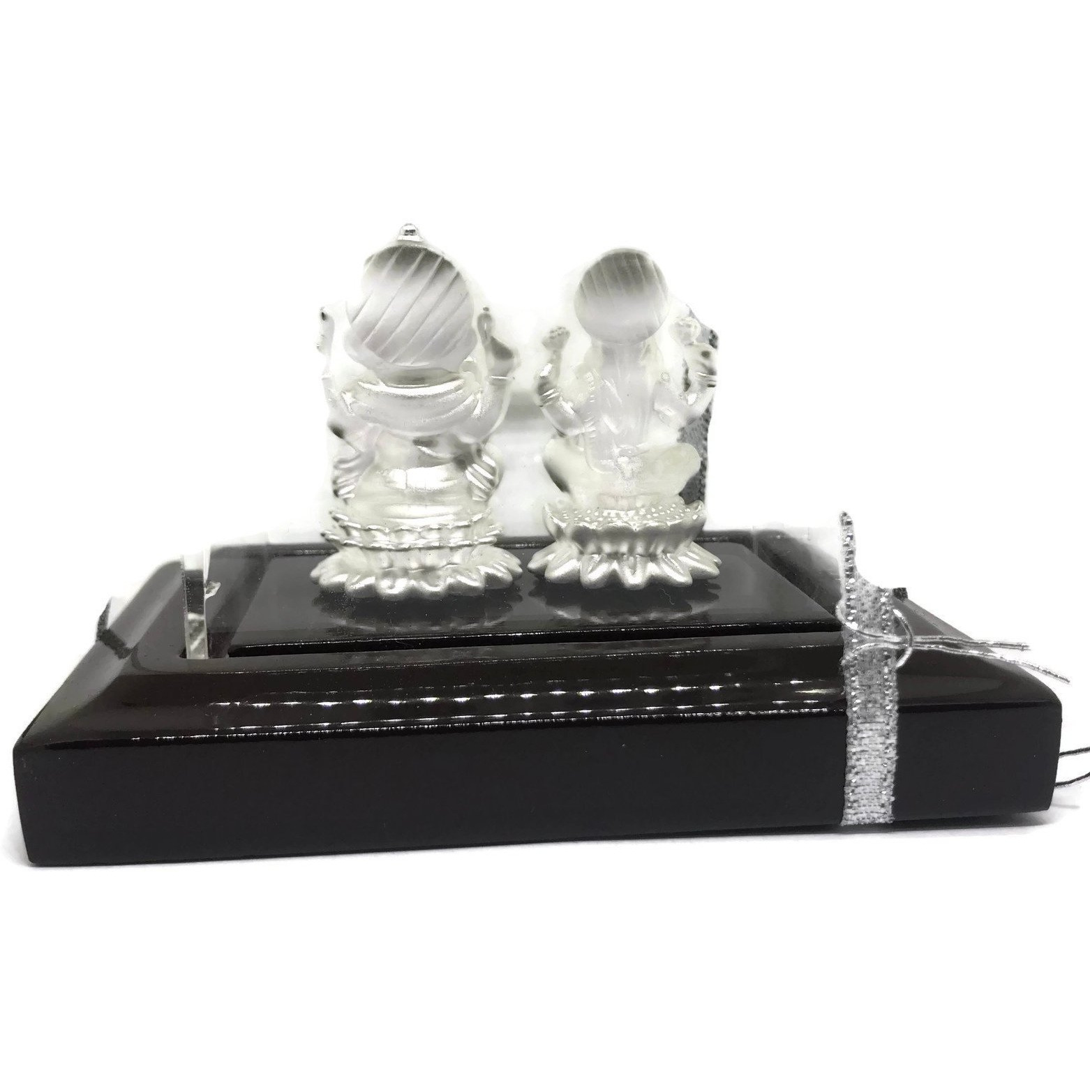 999 Pure Silver Ganesh & Lakshmi / Laxmi Idol / Statue / Murti (Figurine 11)