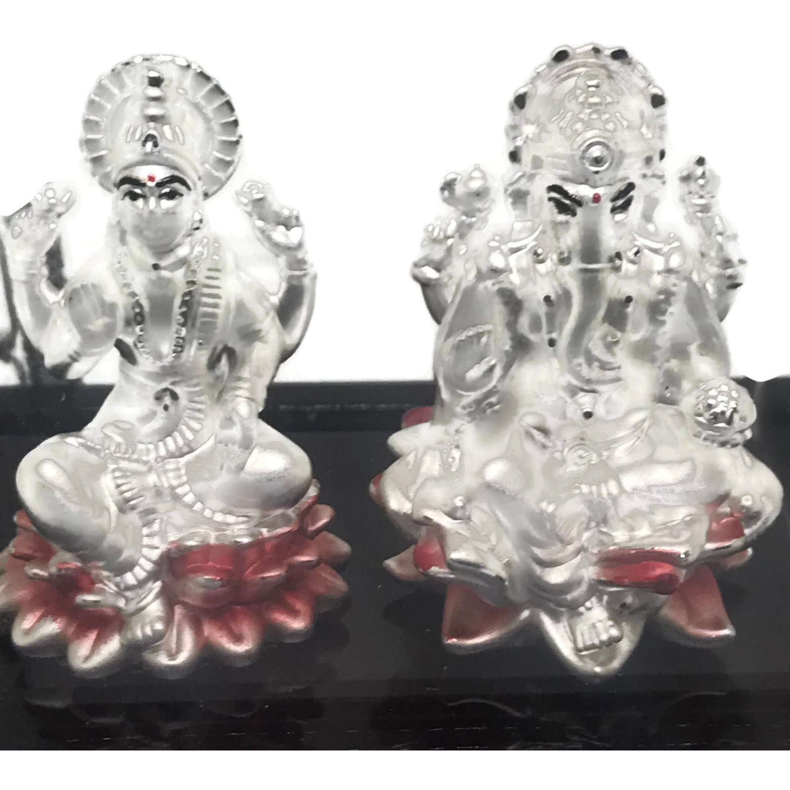 999 Pure Silver Ganesh & Lakshmi/Laxmi Idol/Statue / Murti (Figurine# 05) (Shipping: EXPEDITED SHIPPING (2-3 DAYS)+$12.99)