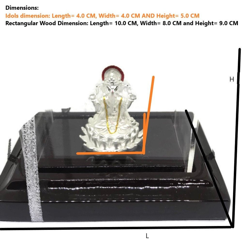 999 Pure Silver Ganesha/Ganpathi Idol/Statue / Murti (Figurine# 09) (Shipping:  (5-6 DAYS) +$0)