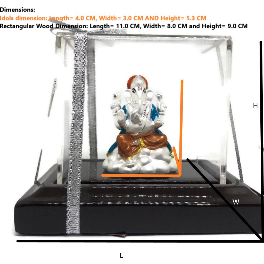 999 Pure Silver Ganesha/Ganpathi Idol/Statue / Murti (Figurine# 10) (Shipping:  (5-6 DAYS) +$0)