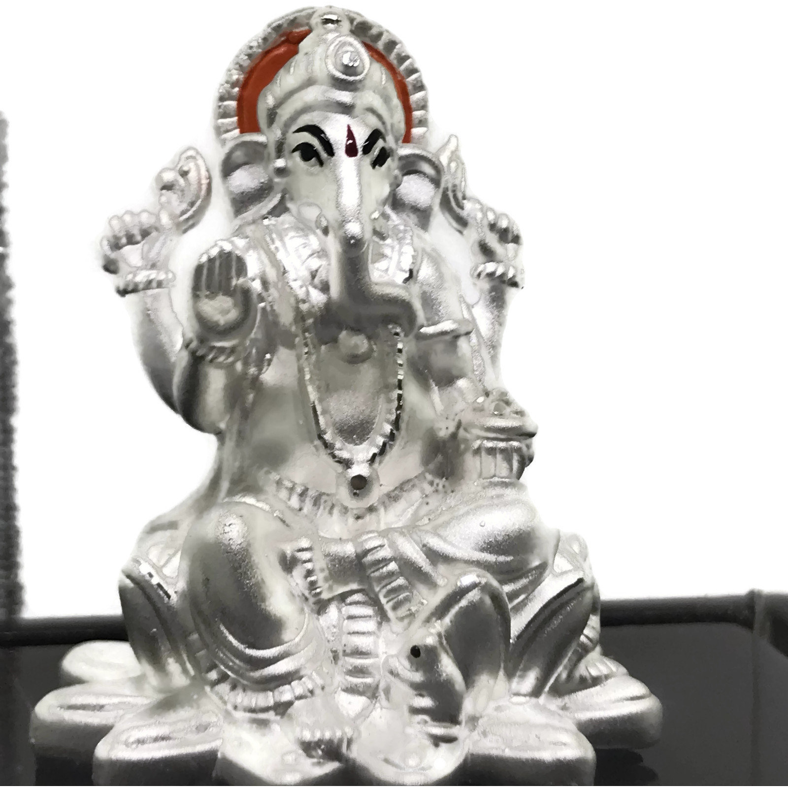 999 Pure Silver Ganesh Idol/Statue / Murti (Figurine# 11) (Shipping: EXPEDITED SHIPPING (2-3 DAYS)+$12.99)