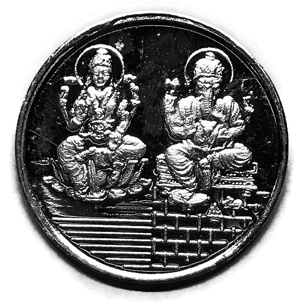 Ganesha Lakshmi/Laxmi Pure Silver (999) 5 Gram Coin (Set of Five Coin)
