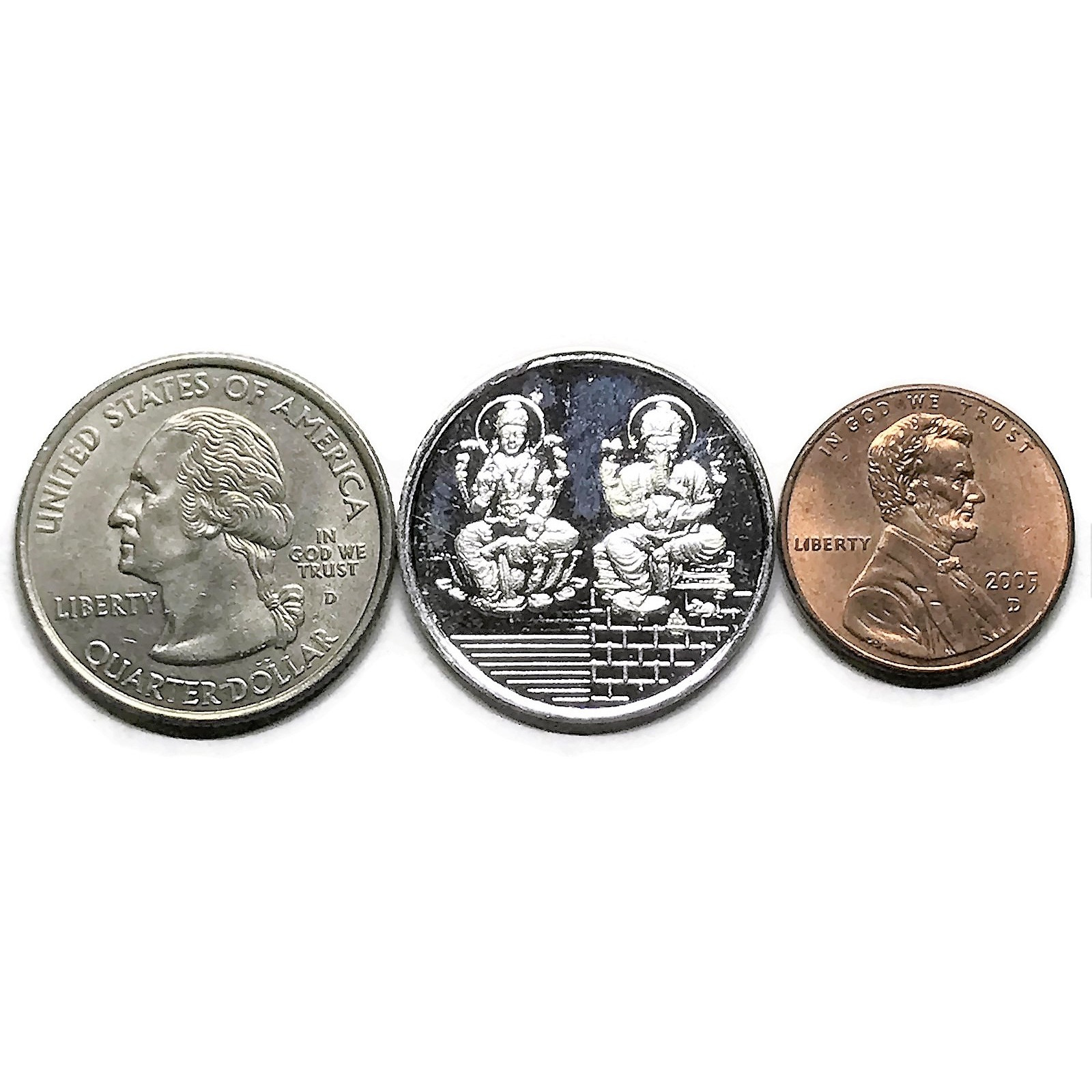 Ganesha Lakshmi/Laxmi Pure Silver (999) 5 Gram Coin (Set of Five Coin)
