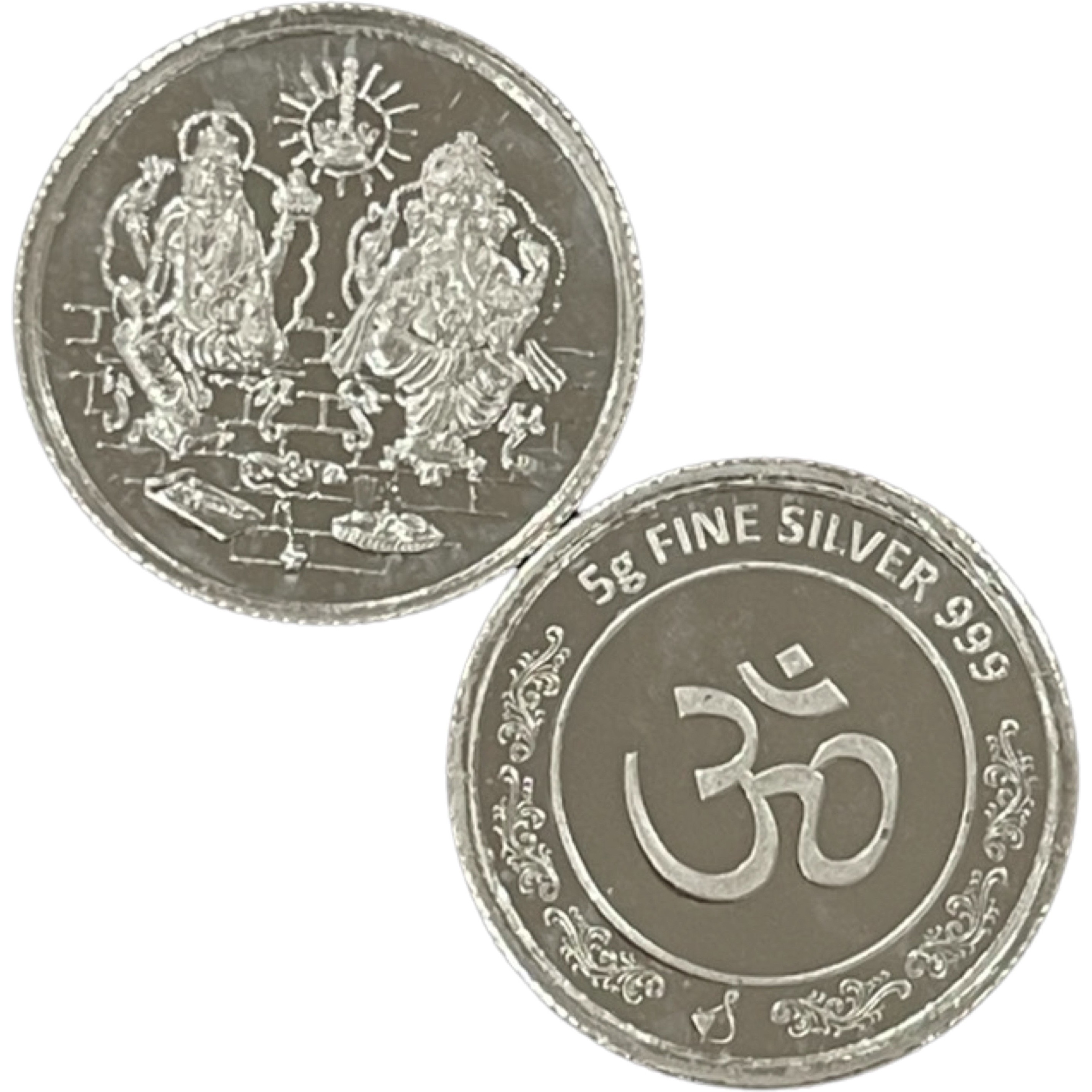 Ganesha Lakshmi/Laxmi Pure Silver (999) 5 Grams Coin (Shipping FREE SHIPPING (5-6 DAYS) +0)
