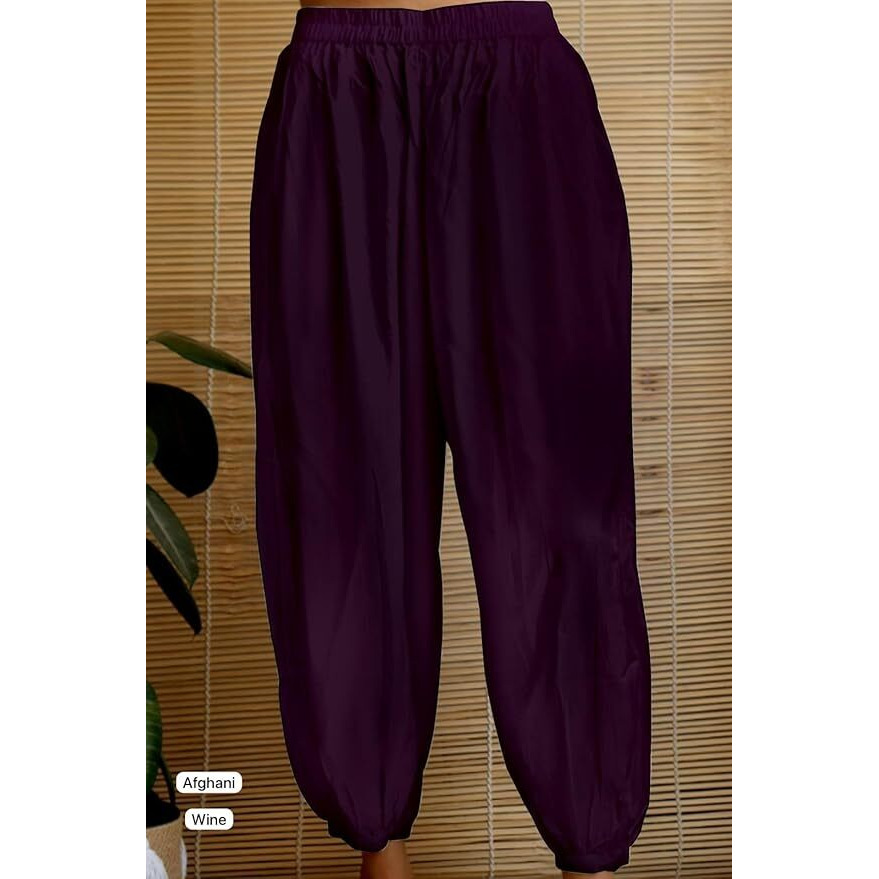 Women's Rayon Solid Casual Afghani Pants/Salwar (Size 2XL)