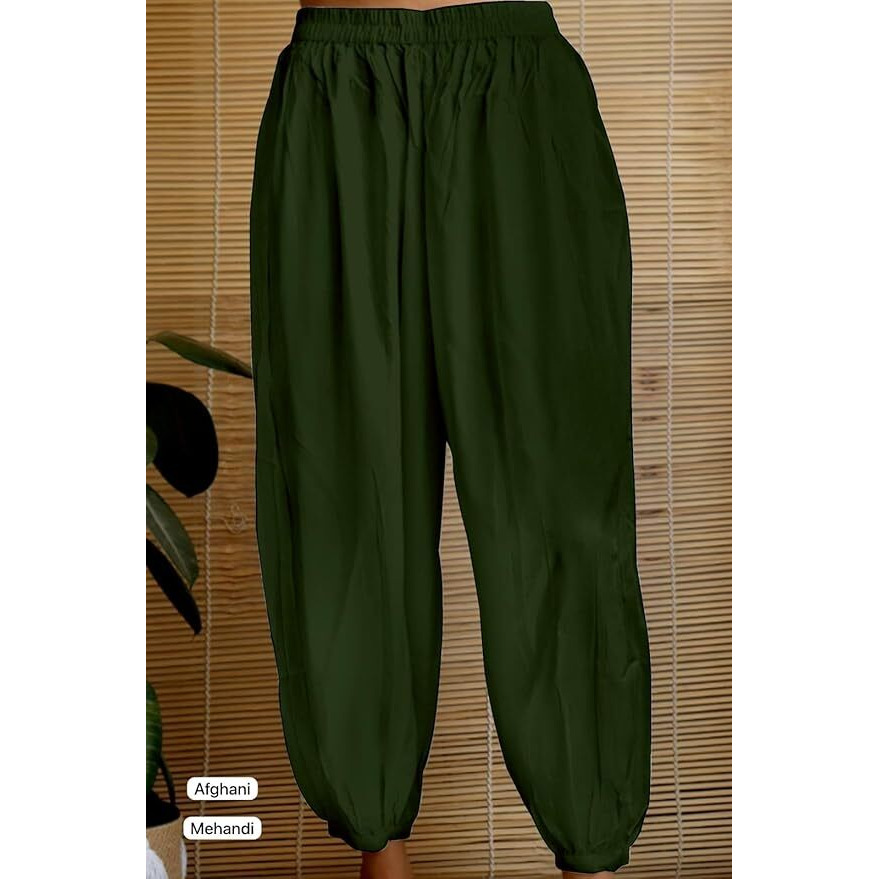 Women's Rayon Solid Casual Afghani Pants/Salwar (Size 2XL)