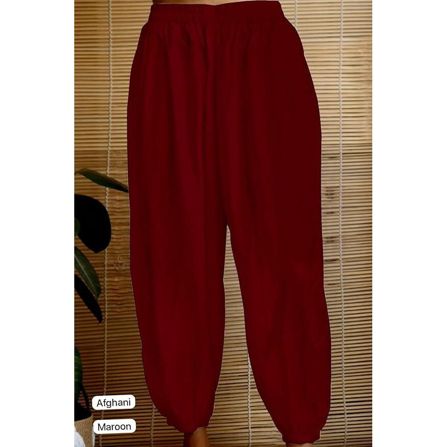 Women's Rayon Solid Casual Afghani Pants/Salwar (Size 2XL)