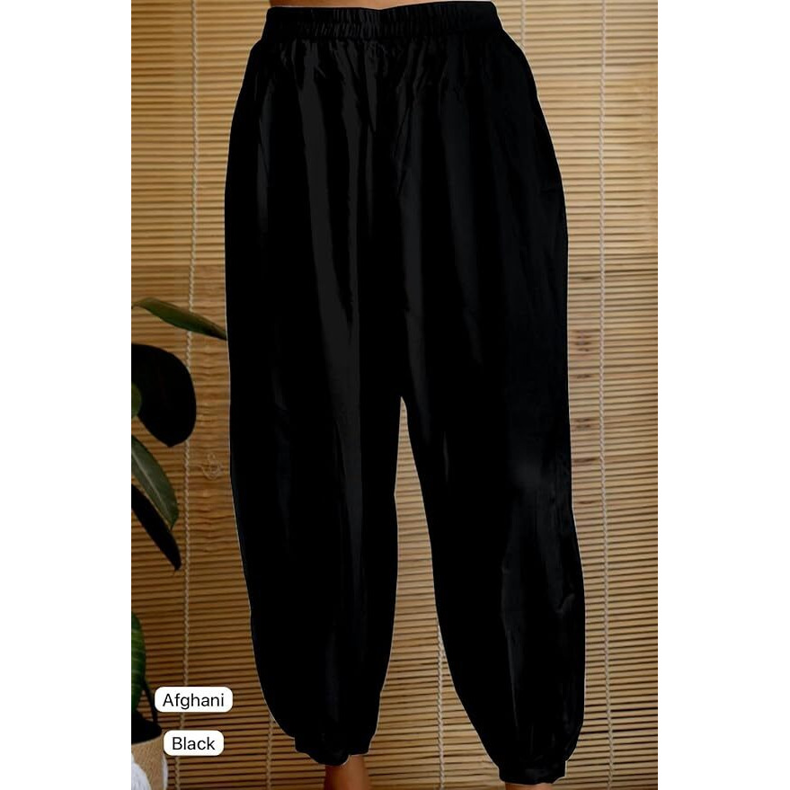 Women's Rayon Solid Casual Afghani Pants/Salwar (Size 2XL)