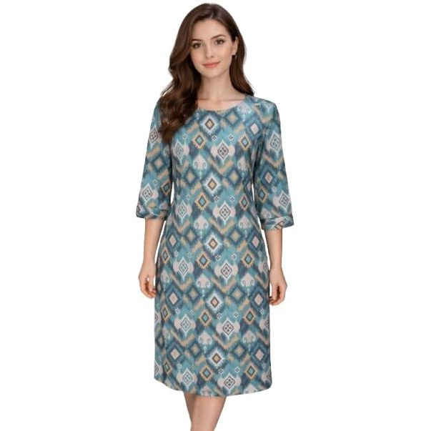 ESHITA Fashion Womens Pure Cotton Kurti Daily and Office WEAR Blue (Size 2XL)