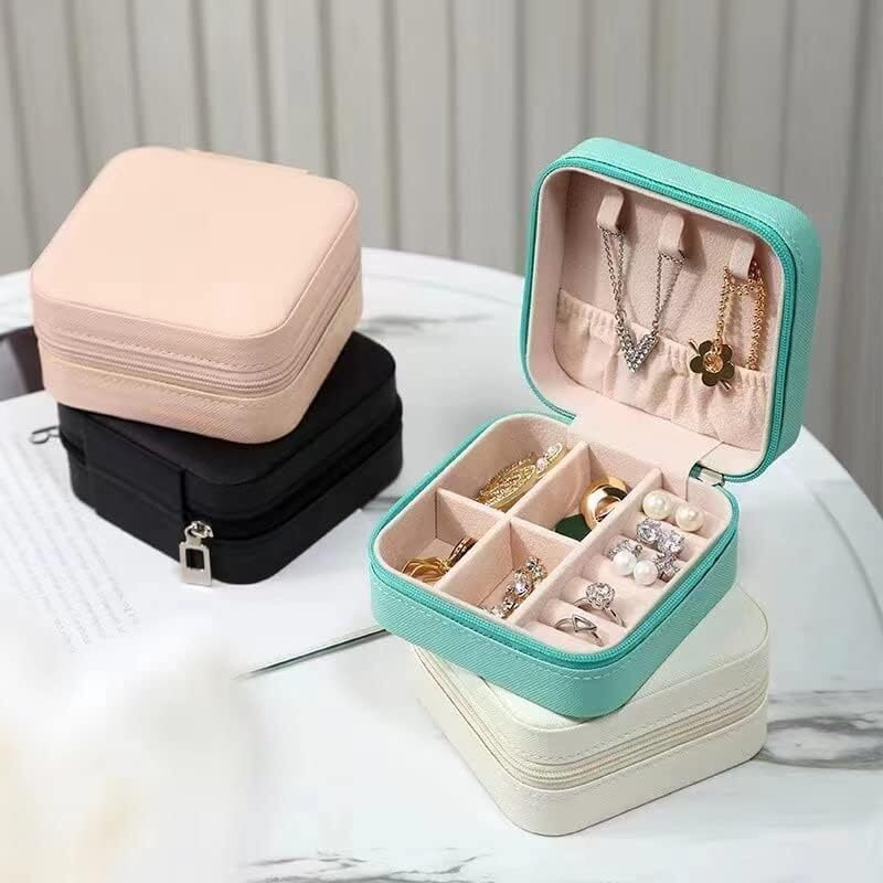 Mini Jewelry Organizer Box for Women Travel Ring, Pendant, Earring, Necklace Storage Case PU Leather jewellery organisers Home Organizer (MULTICOLOR)