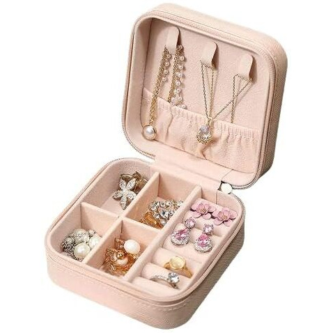 Mini Jewelry Organizer Box for Women Travel Ring, Pendant, Earring, Necklace Storage Case PU Leather jewellery organisers Home Organizer (MULTICOLOR)