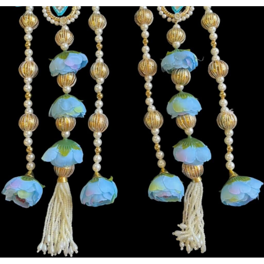 Handmade Wall Decor Lotus with jhumki Style Hanging for Home Decor,Diwali Decor,Wedding and All Festival Decor Export Quality Lotus.Perfect for Temple/Pooja Decor 2 PCS (2)