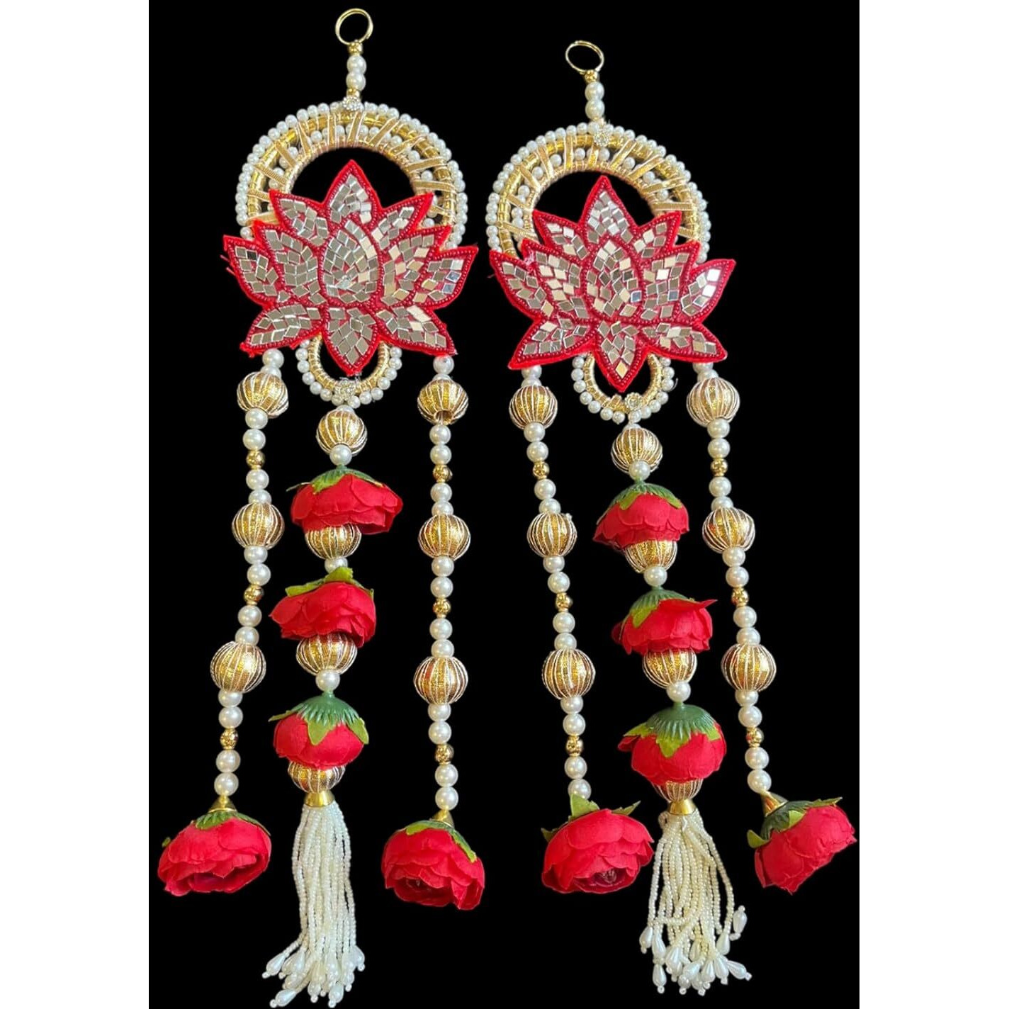 Handmade Wall Decor Lotus with jhumki Style Hanging for Home Decor,Diwali Decor,Wedding and All Festival Decor Export Quality Lotus.Perfect for Temple/Pooja