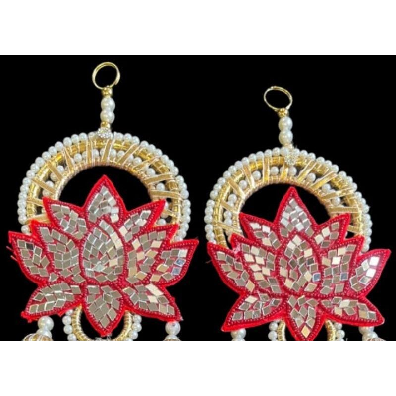 Handmade Wall Decor Lotus with jhumki Style Hanging for Home Decor,Diwali Decor,Wedding and All Festival Decor Export Quality Lotus.Perfect for Temple/Pooja
