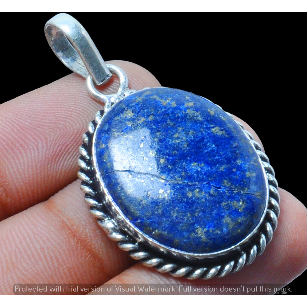 Lapis Lazuli Gemstone Pendant 925 Sterling Silver Handmade Pendant DP-1157