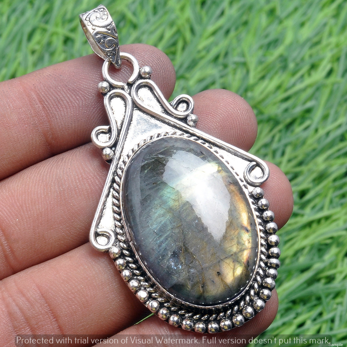 Labradorite Gemstone Handmade Pendant 925 Sterling Silver Jewelry DP-3736