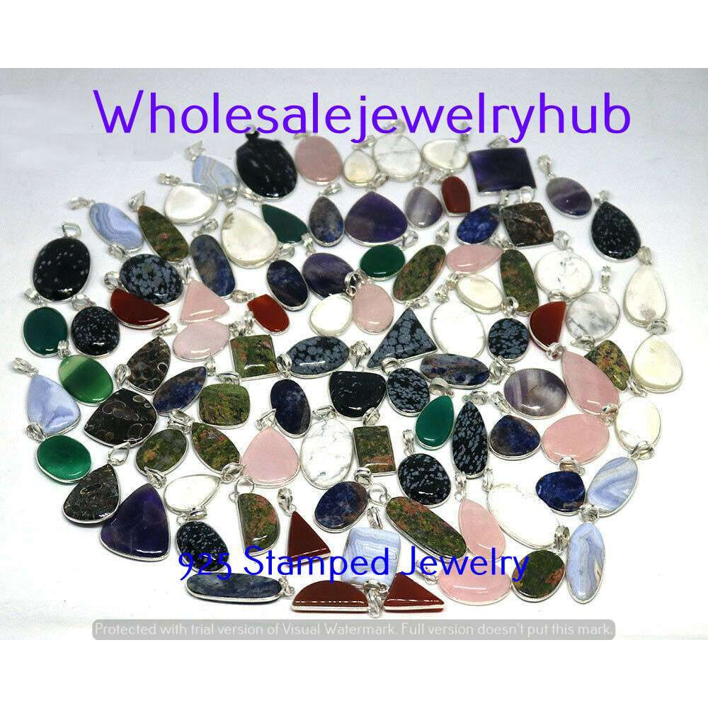 Snowflack Obsidian & Mixed 5 PCS Wholesale Lots 925 Sterling Silver Pendant LP-07-242