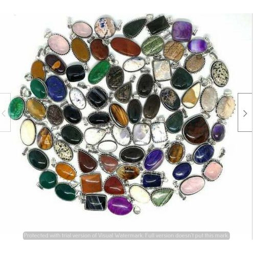 Amethyst & Mixed 5 Piece Wholesale Lot 925 Sterling Silver Pendant NRP-23