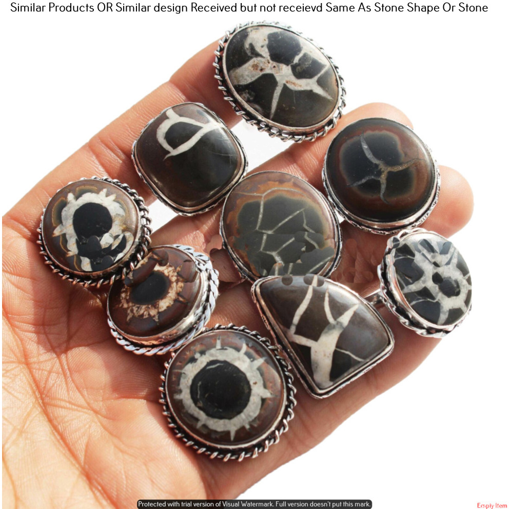 Natural Jasper 10 Piece Wholesale Ring Lots 925 Sterling Silver Ring NRL-986