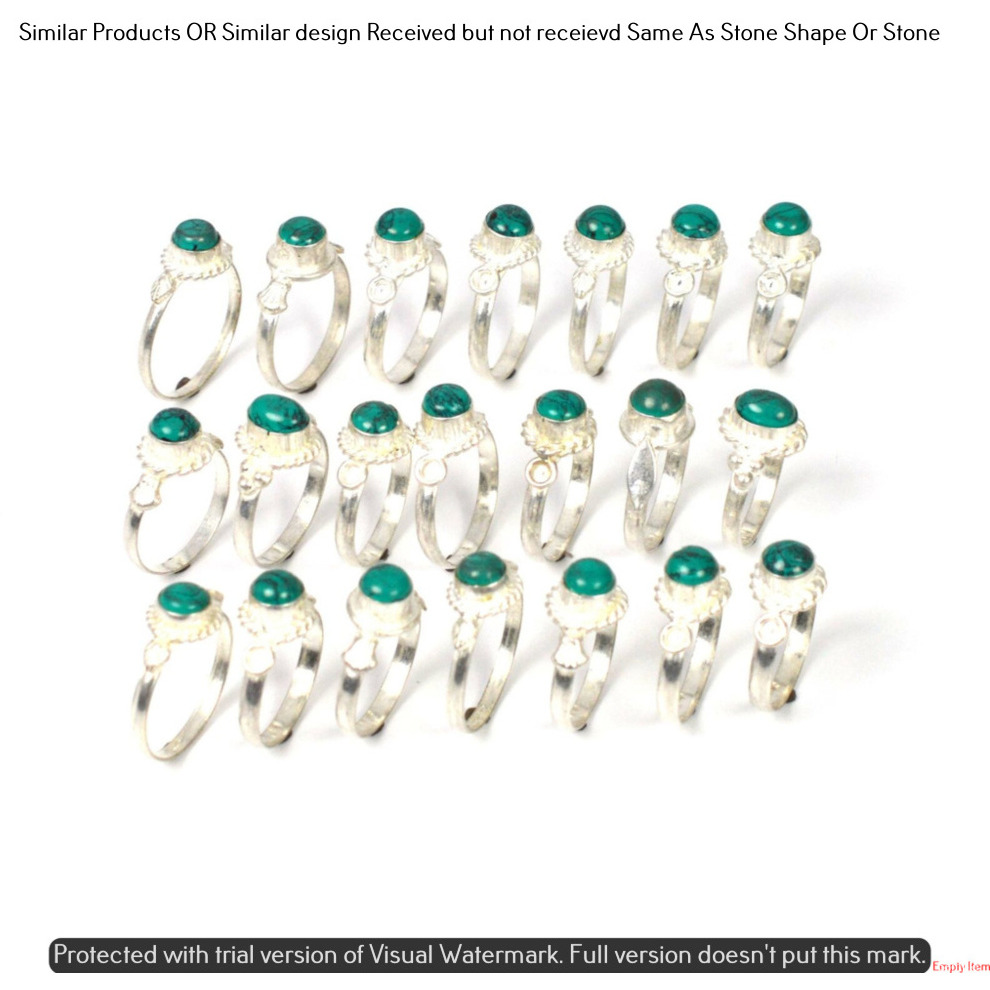Turquoise 50 Piece Wholesale Ring Lots 925 Sterling Silver Ring NRL-4363