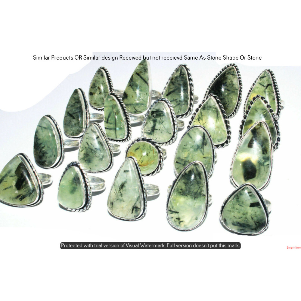 Prehnite 50 Piece Wholesale Ring Lots 925 Sterling Silver Ring NRL-4312