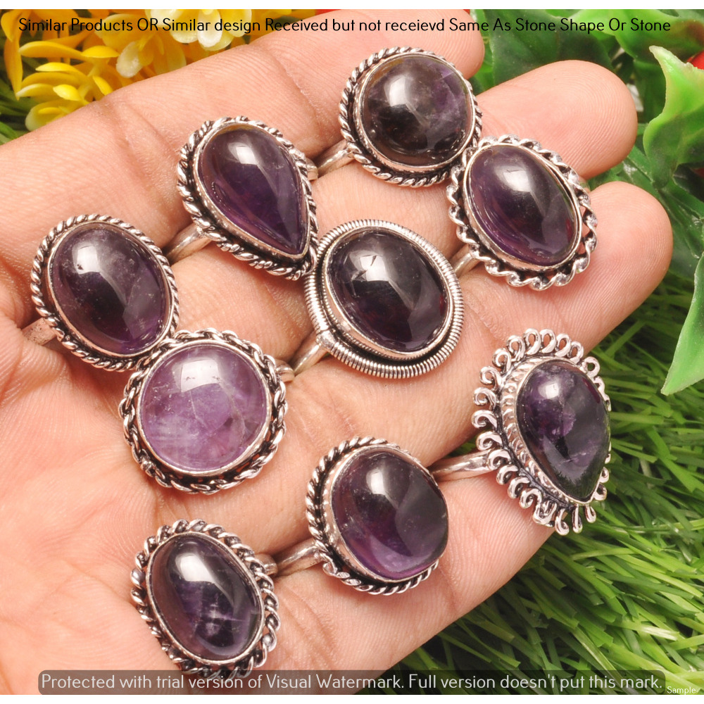Amethyst 50 Piece Wholesale Ring Lots 925 Sterling Silver Ring NRL-3896