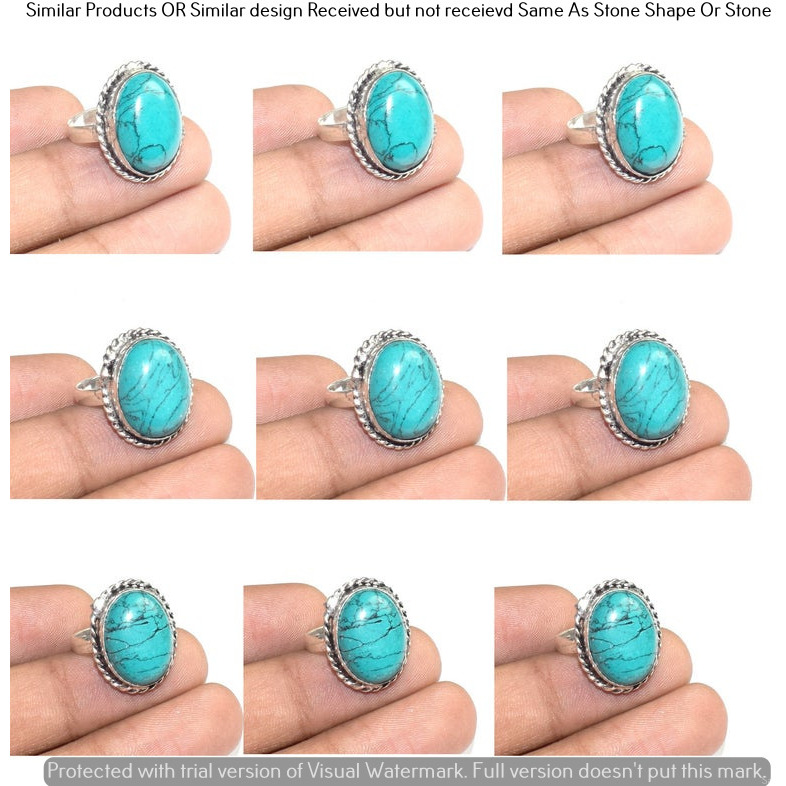 Turquoise 30 Piece Wholesale Ring Lots 925 Sterling Silver Ring NRL-2843