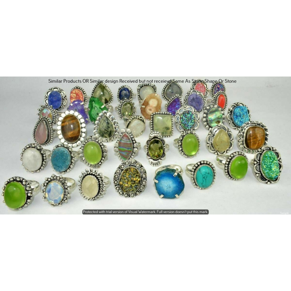 Multi & Mixed 20 Piece Wholesale Ring Lots 925 Sterling Silver Ring NRL-2190