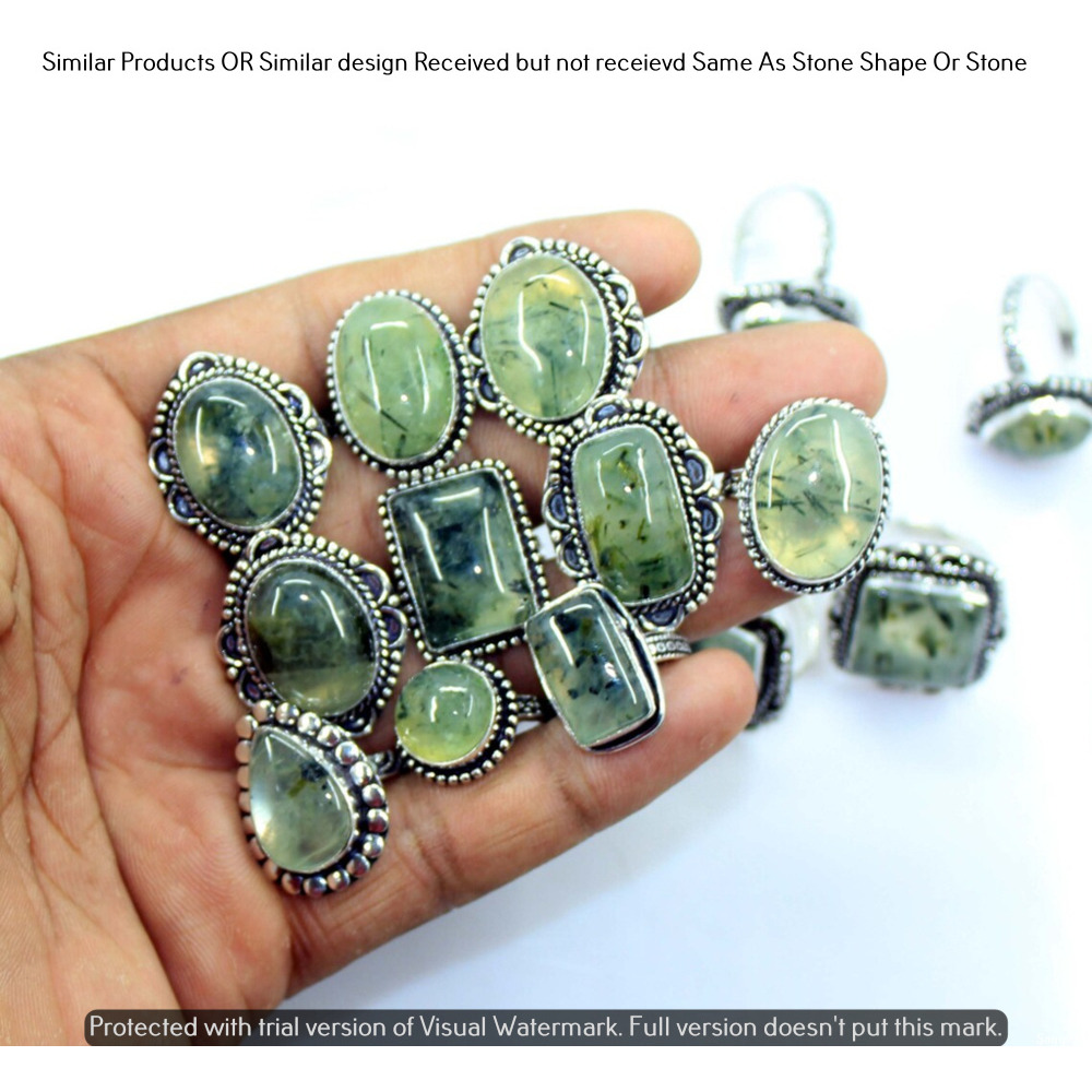 Prehnite 20 Piece Wholesale Ring Lots 925 Sterling Silver Ring NRL-1930