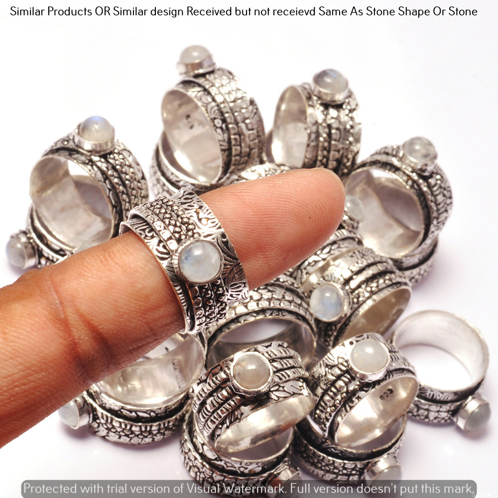 Moonstone 20 Piece Wholesale Ring Lots 925 Sterling Silver Ring NRL-1682