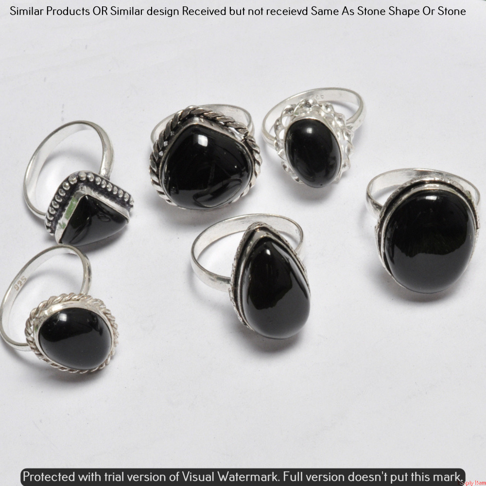 Black Onyx 15 Piece Wholesale Ring Lots 925 Sterling Silver Ring NRL-1479