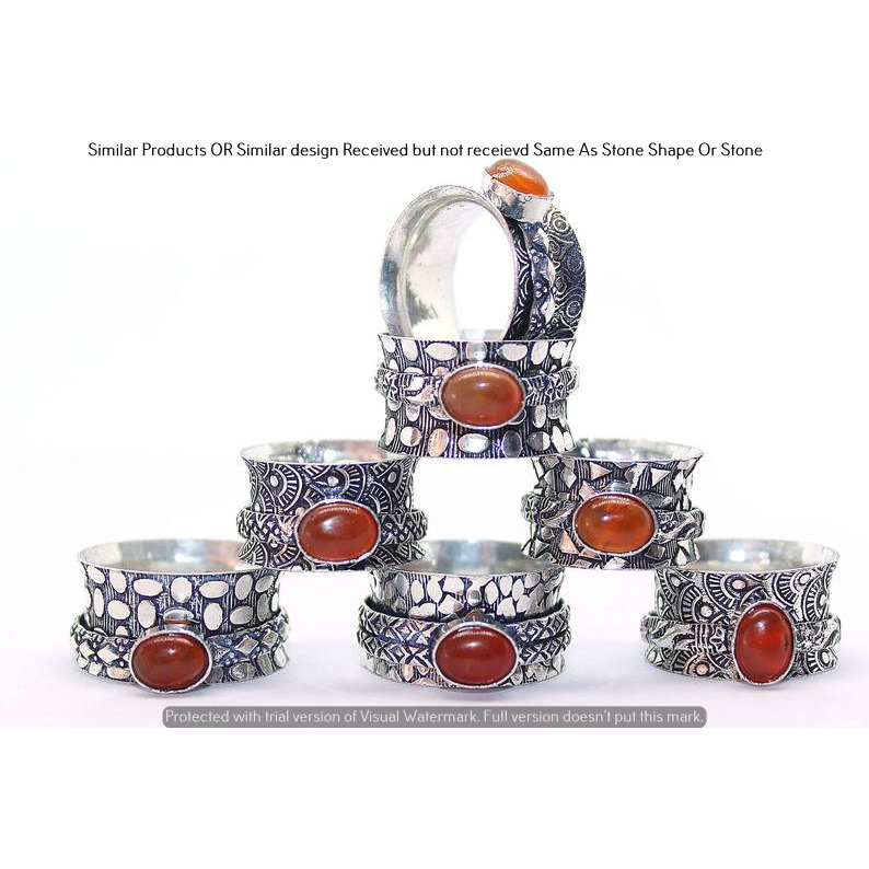 Carnelian 15 Piece Wholesale Ring Lots 925 Sterling Silver Ring NRL-1169