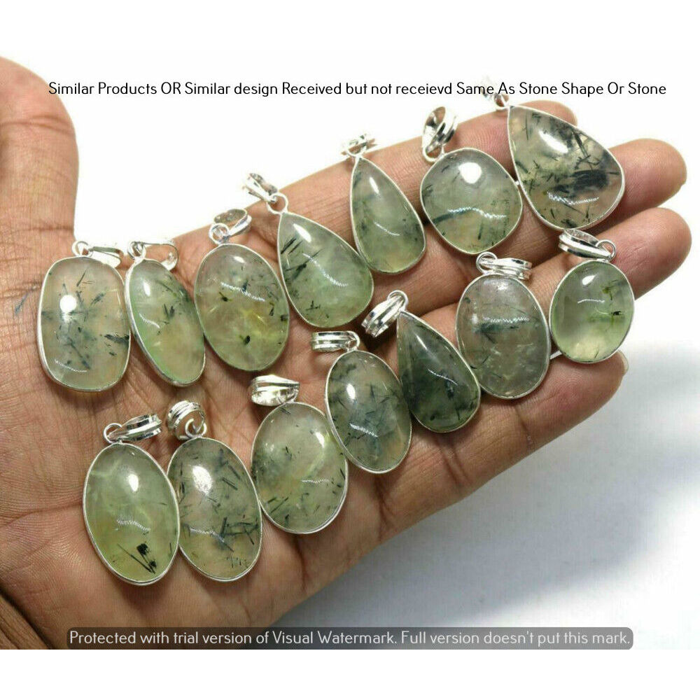 Prehnite 5 Pcs Wholesale Lot 925 Sterling Silver Plated Jewelry NP-17-581