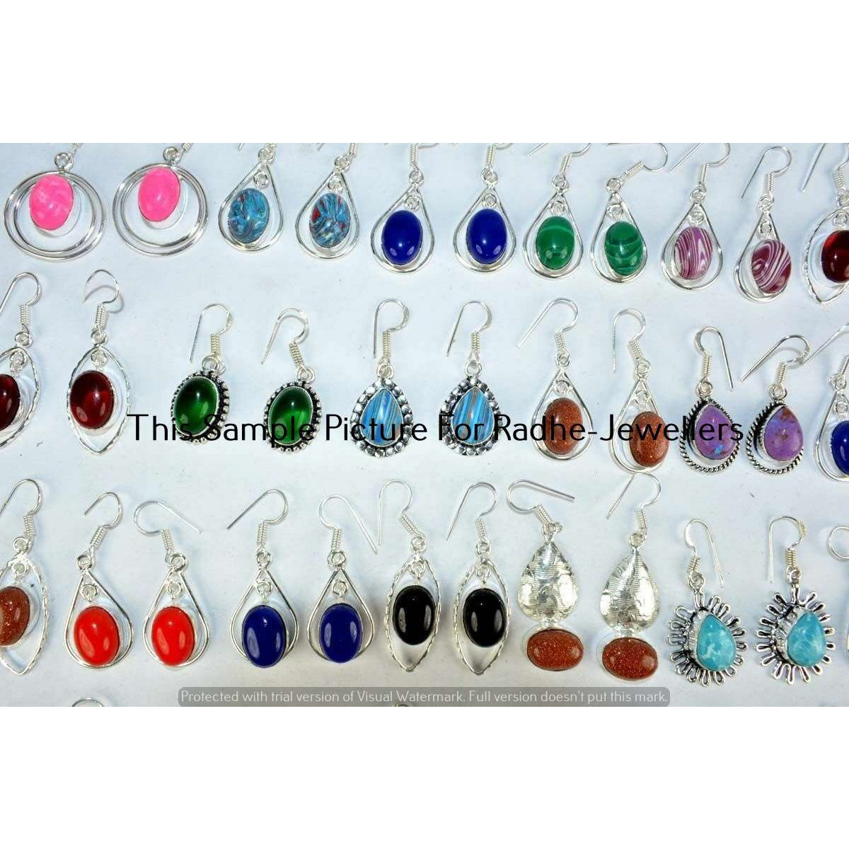 Lapis Lazuli & Mixed 30 Pair Wholesale Lots 925 Silver Earrings Lot-28-365