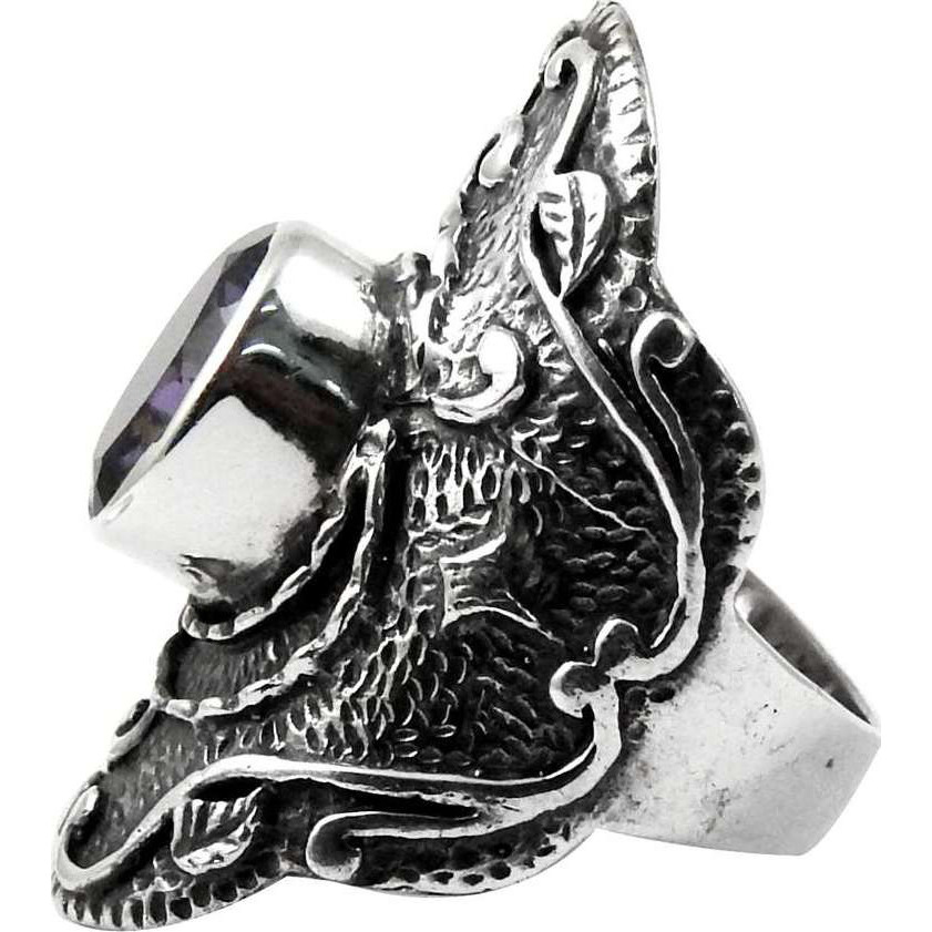 High Work Quality  Amethyst 925 Sterling Silver Ring