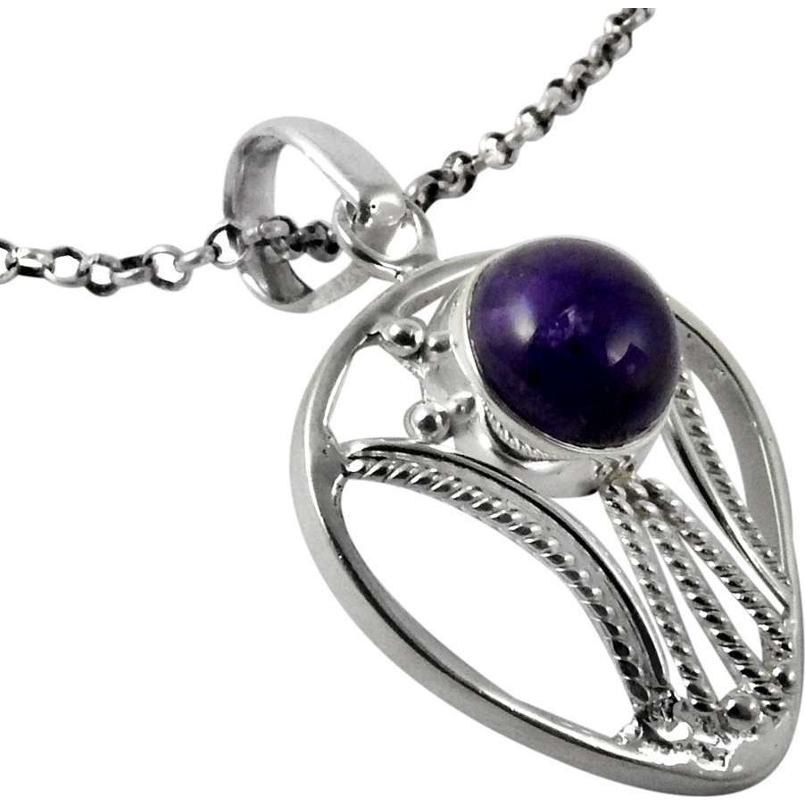 California Style! Amethyst 925 Sterling Silver Pendants