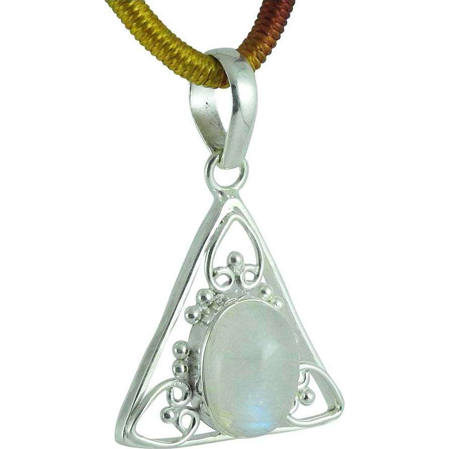 Circle Of Love Rainbow Moon Stone 925 Sterling Silver Pendants