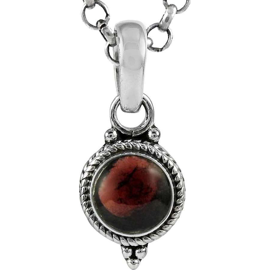 New Faceted! 925 Sterling Silver Garnet Charm Pendant