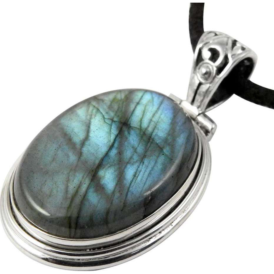 Fashion!! Labradorite 925 Sterling Silver Pendant