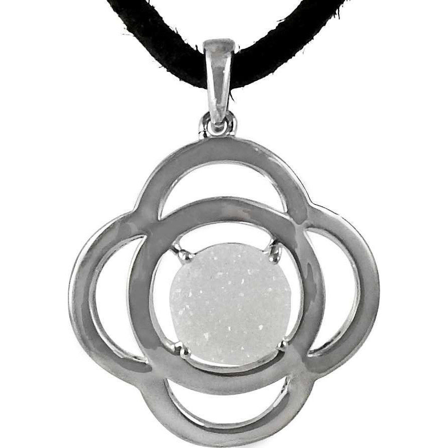 Big Fabulous  925 Sterling Silver Druzy Pendant