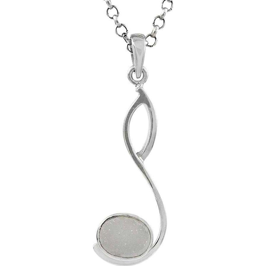 Briliance  925 Sterling Silver Druzy Pendant