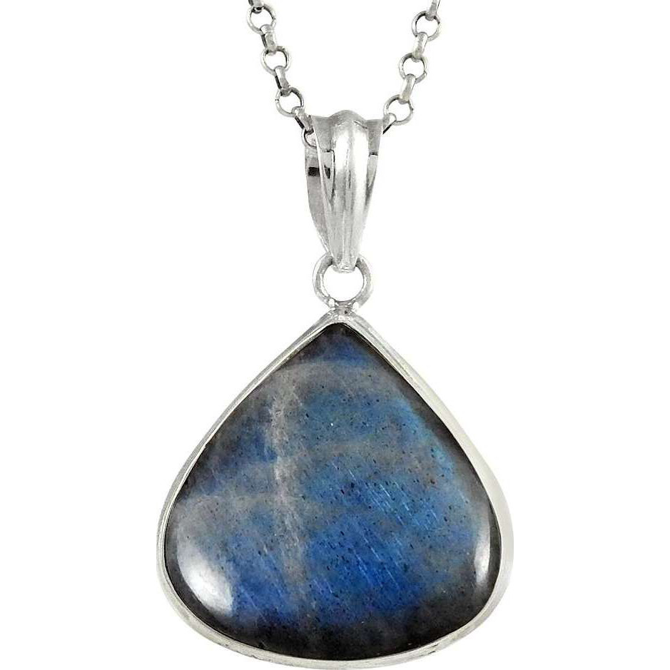 Modern Style  925 Sterling Silver Labradorite Pendant