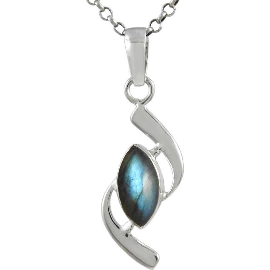 Jumbo  925 Sterling Silver Blue Labradorite Pendant