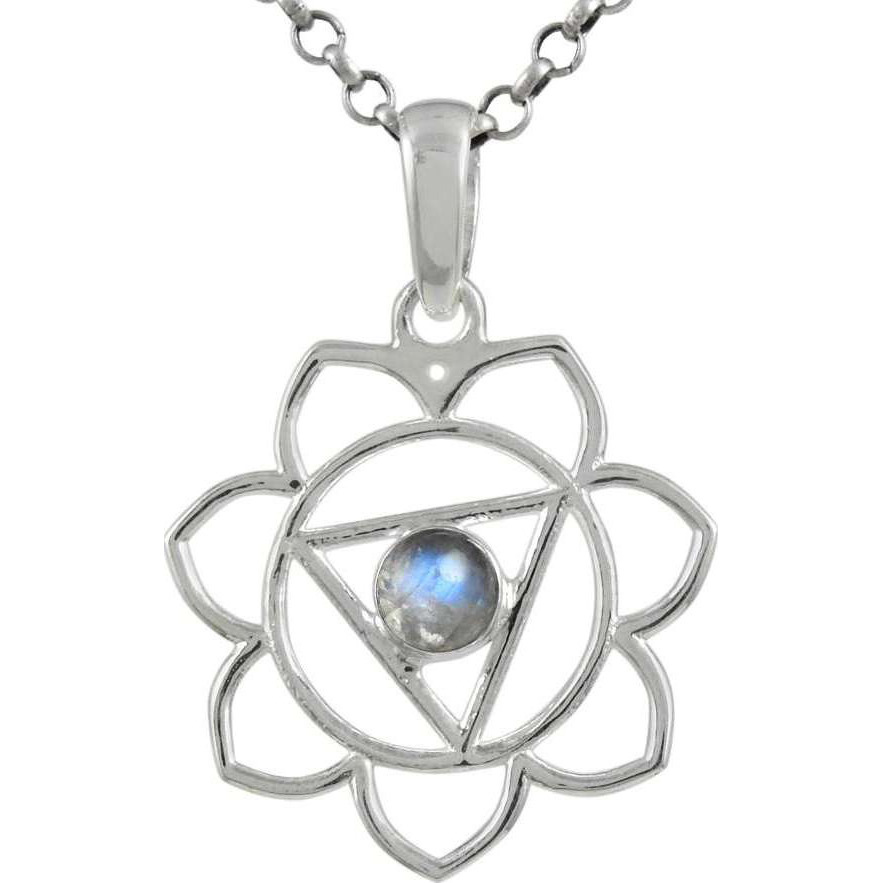 Best Design  925 Sterling Silver Rainbow Moon Stone Pendant